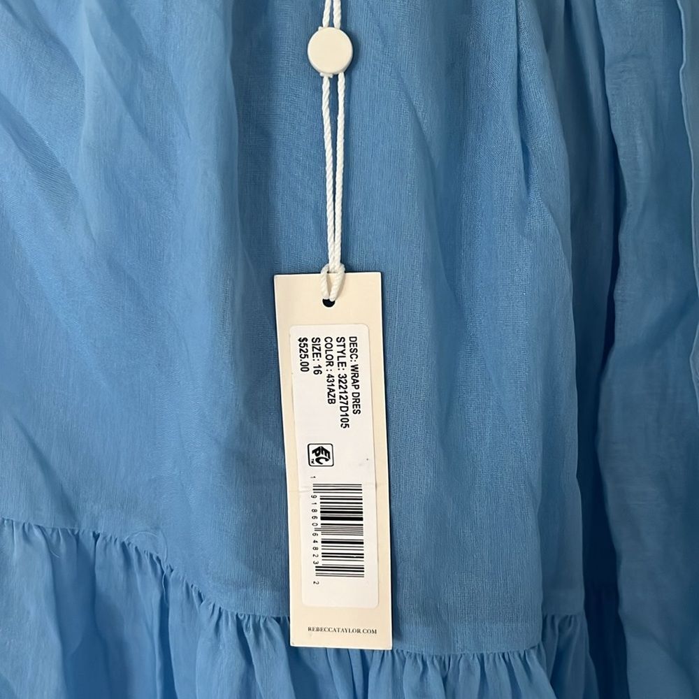 Rebecca Taylor Wrap Back Maxi Dress in Azul Blue, NWT, Size 16 - Picture 14 of 14